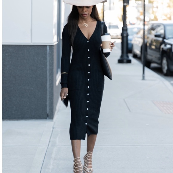 ribbed cardigan dress